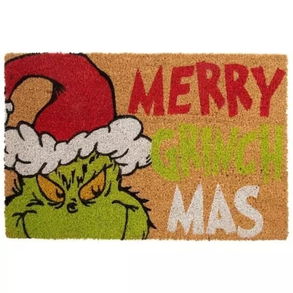 Grinch Christmas Green Outdoor Mat Rug 18x28 - Merry Grinch Mas